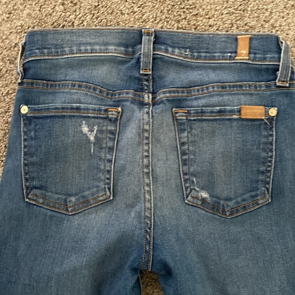 7 for all Mankind distressed ankle skinny jeans - size 26 - Picture 4 of 7